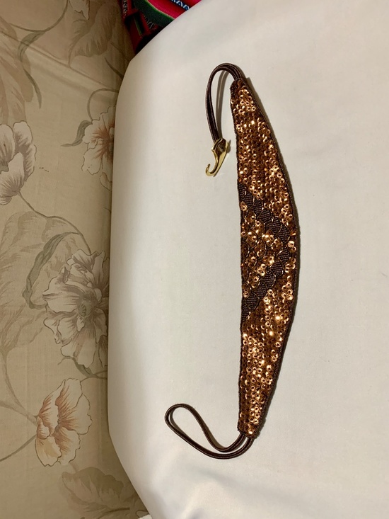 Vintage Speyer Milor Copper Color and Brown Beaded and Sequined Belt